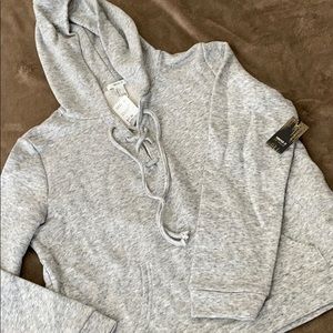 Grey tie up hoodie